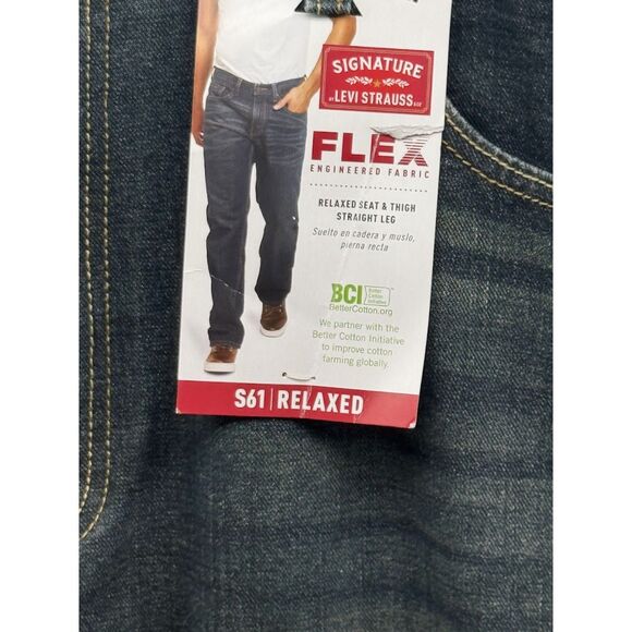 Signature by Levi Strauss & Co. Gold Label Men's Relaxed Fit Flex Jeans 40 x 32 - Picture 3 of 6